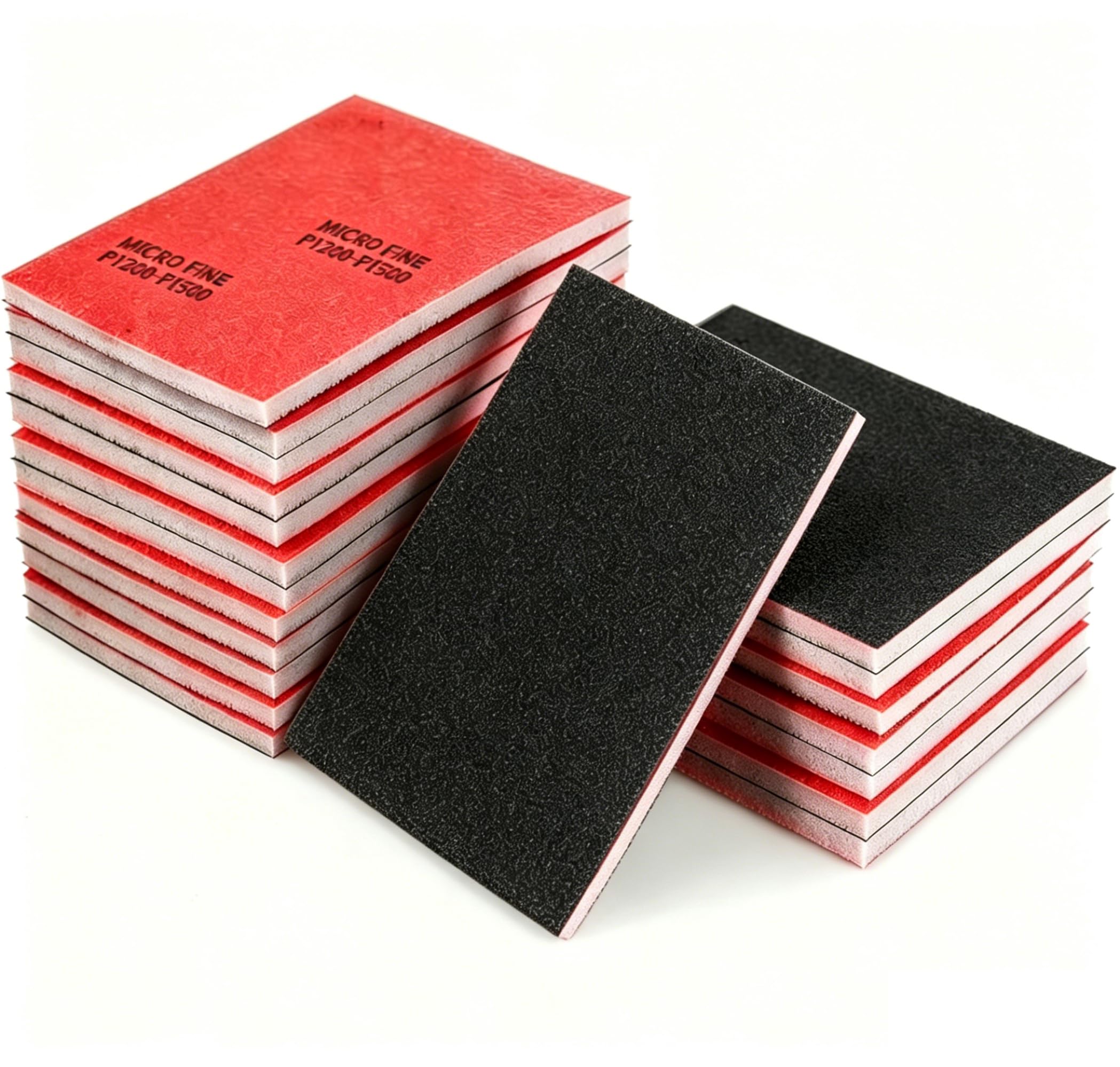20 Pcs Sanding Sponge Set,180-3000 Grit Sanding Pads Assortment,Wet and Dry Dual-Use Grit Sandpaper,Reusable Foam Sandpaper Blocks for Model Drywall Metal Wood Furniture Polishing Grinding (Red Black)