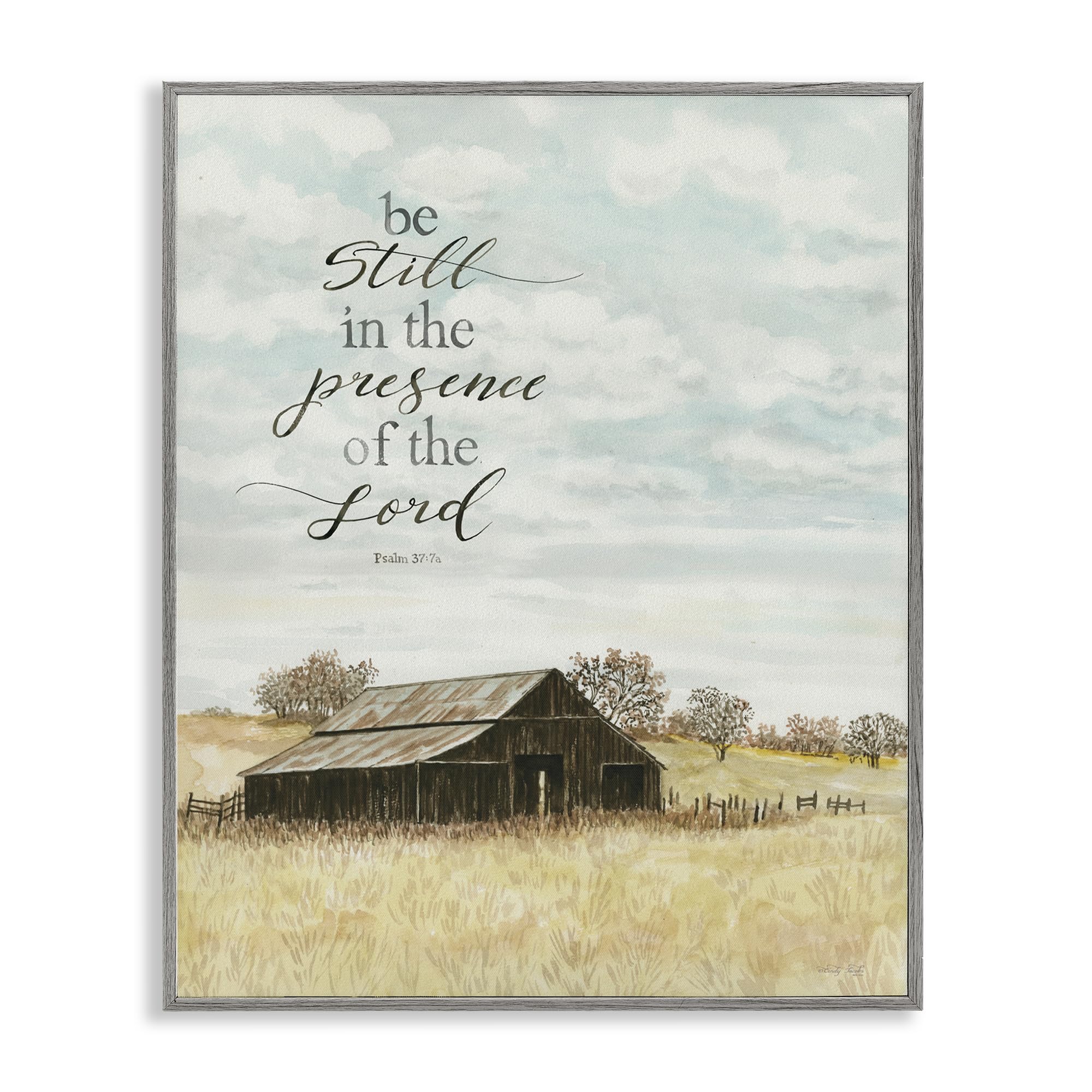 Giclee Art encadré blanc Be Still Stupell Industries 30x24cm