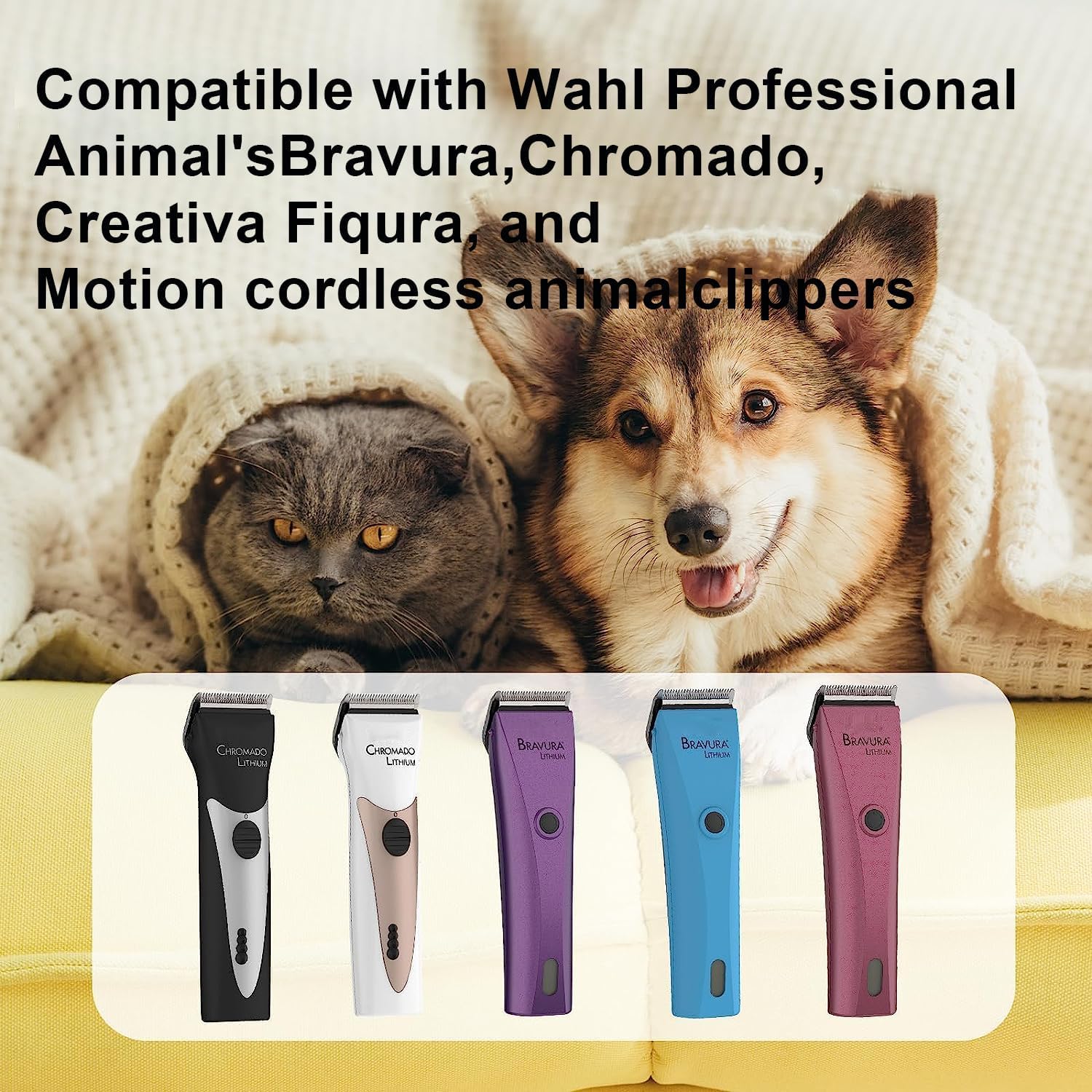 Cuchillas de repuesto 5 en 1 compatibles con Wahl Arco Bravura .Chromado, Creativa, Figura Cortapelos para perros (2 piezas)