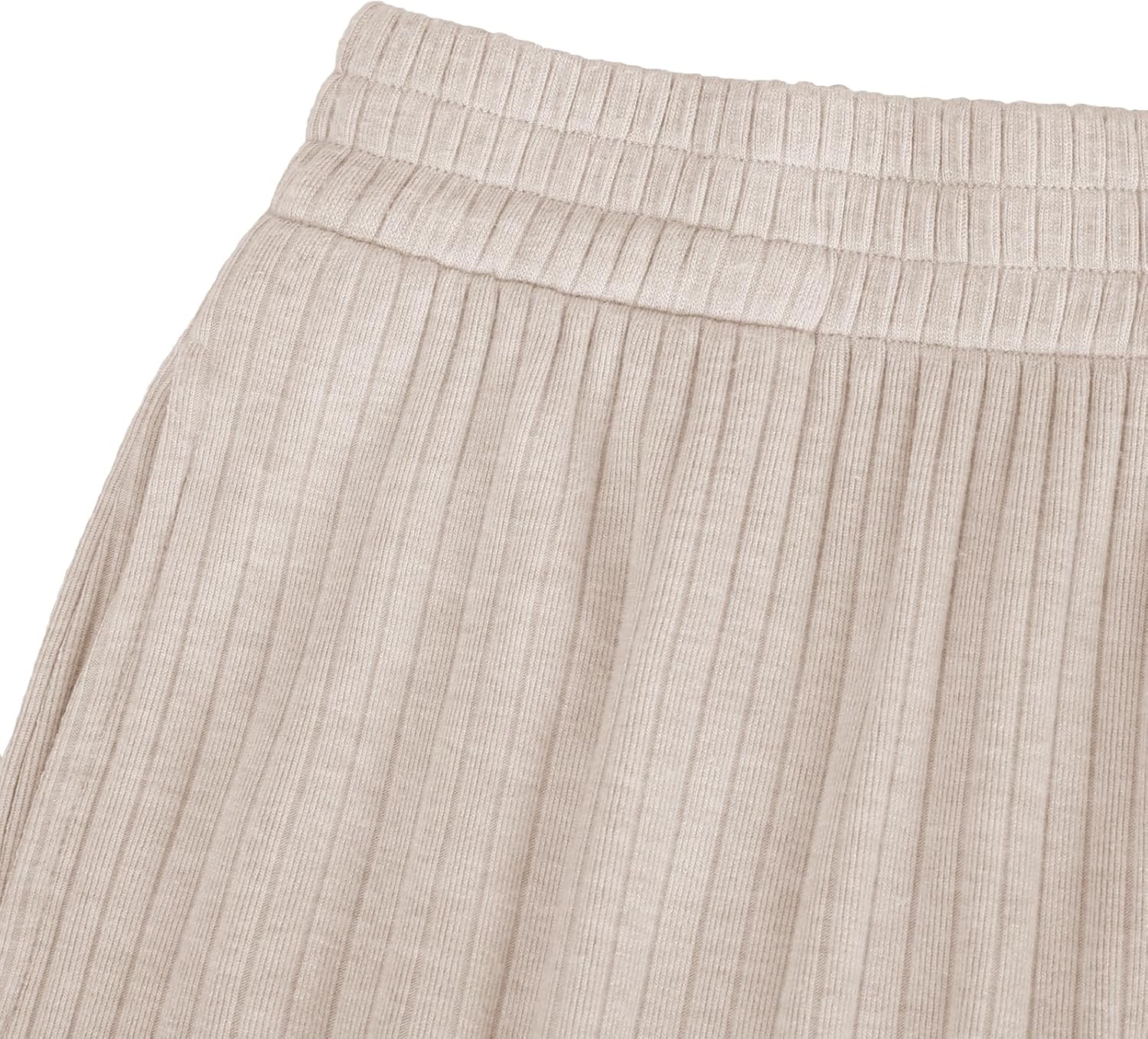 Womens Ribbed Knit 2 Piece Lounge Sets Outfits Long Sleeve Top and Shorts Pajama Sets Loungewear with Pockets - Image 7