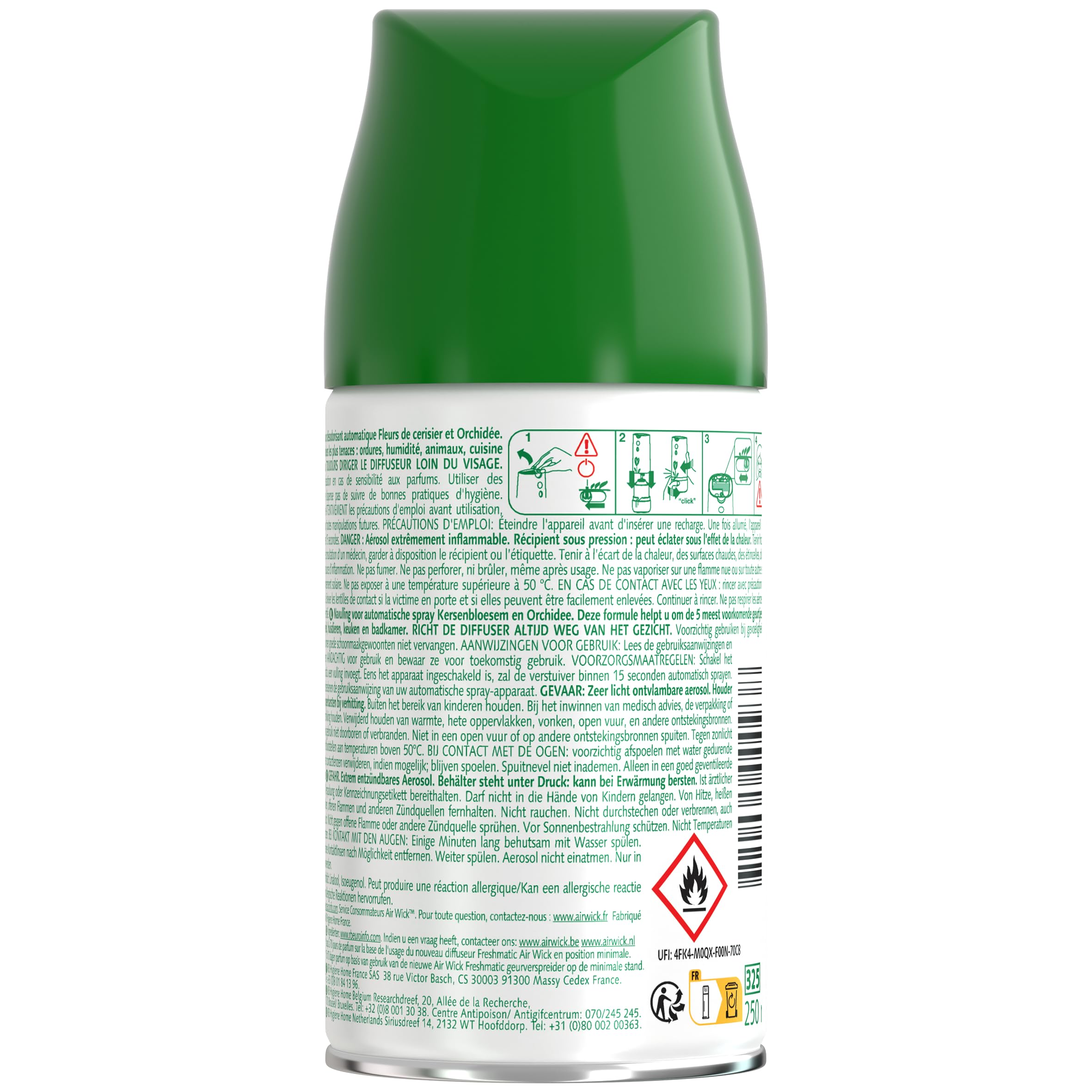 Air Wick Freshmatic Pure Fresh - Ricarica per fiori di ciliegio e orchidea, confezione da 3 (3 x 250 ml)