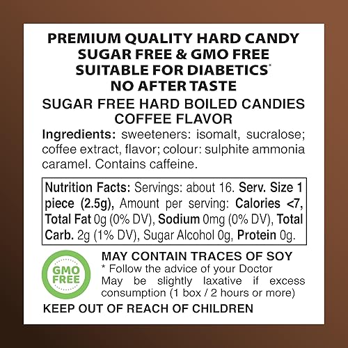 Miniatura 4 de Swiss Imports Bonbons - Gotas de caramelo duro sin azúcar, café, caja de bocca de 17.6 onzas con 200 piezas envueltas individualmente