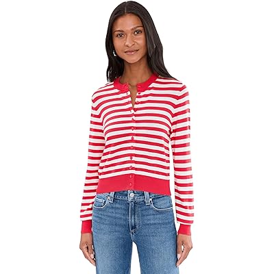 525 america Harlow Striped Button Down Cardigan hibiscus combo