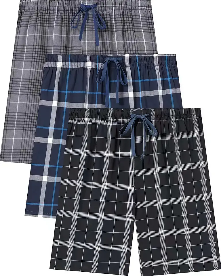 Men’s Plaid Pajama Shorts 3-Pack