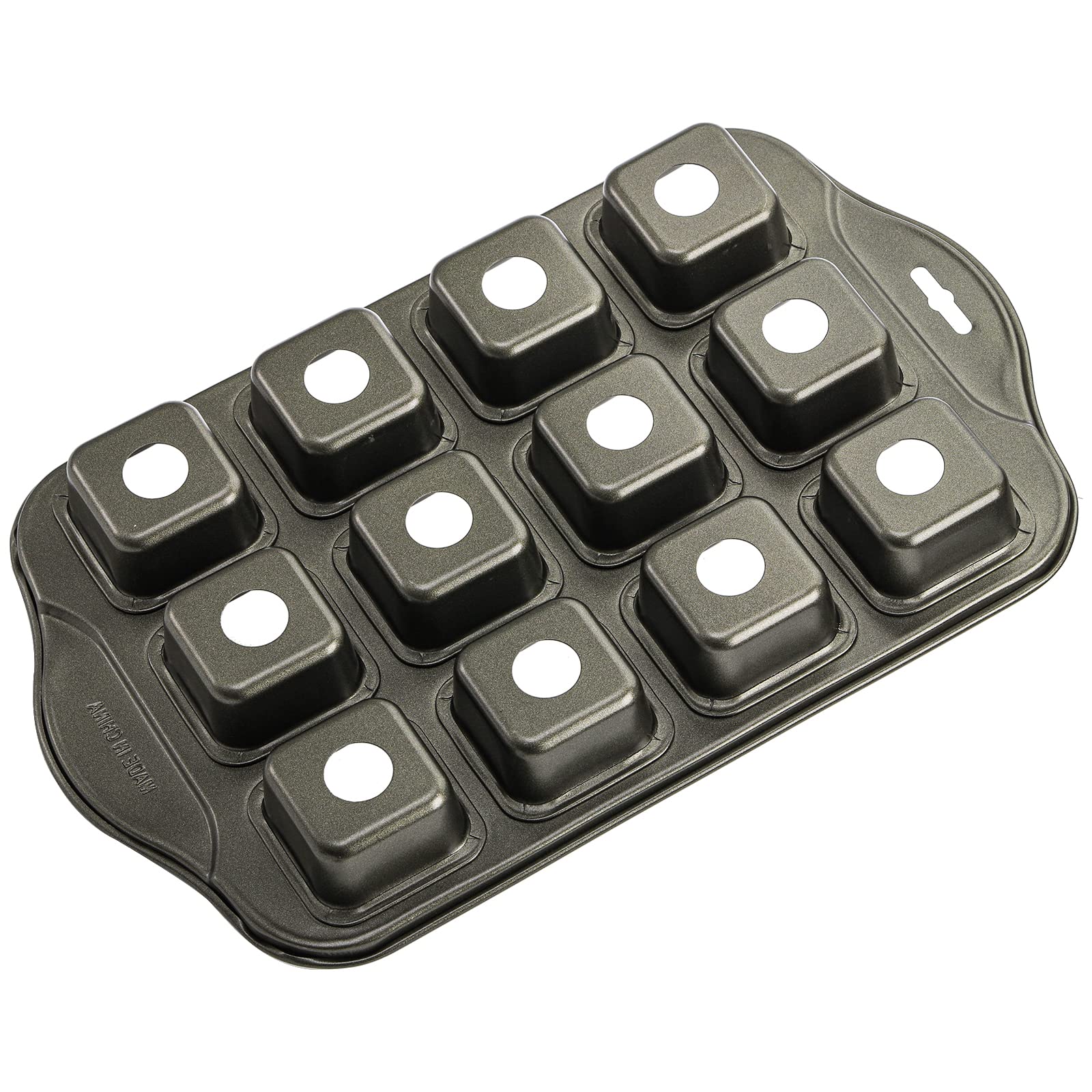 Tosnail Paquete de 2 moldes para tartas de queso de 12 cavidades con fondo extraíble - Cuadrado