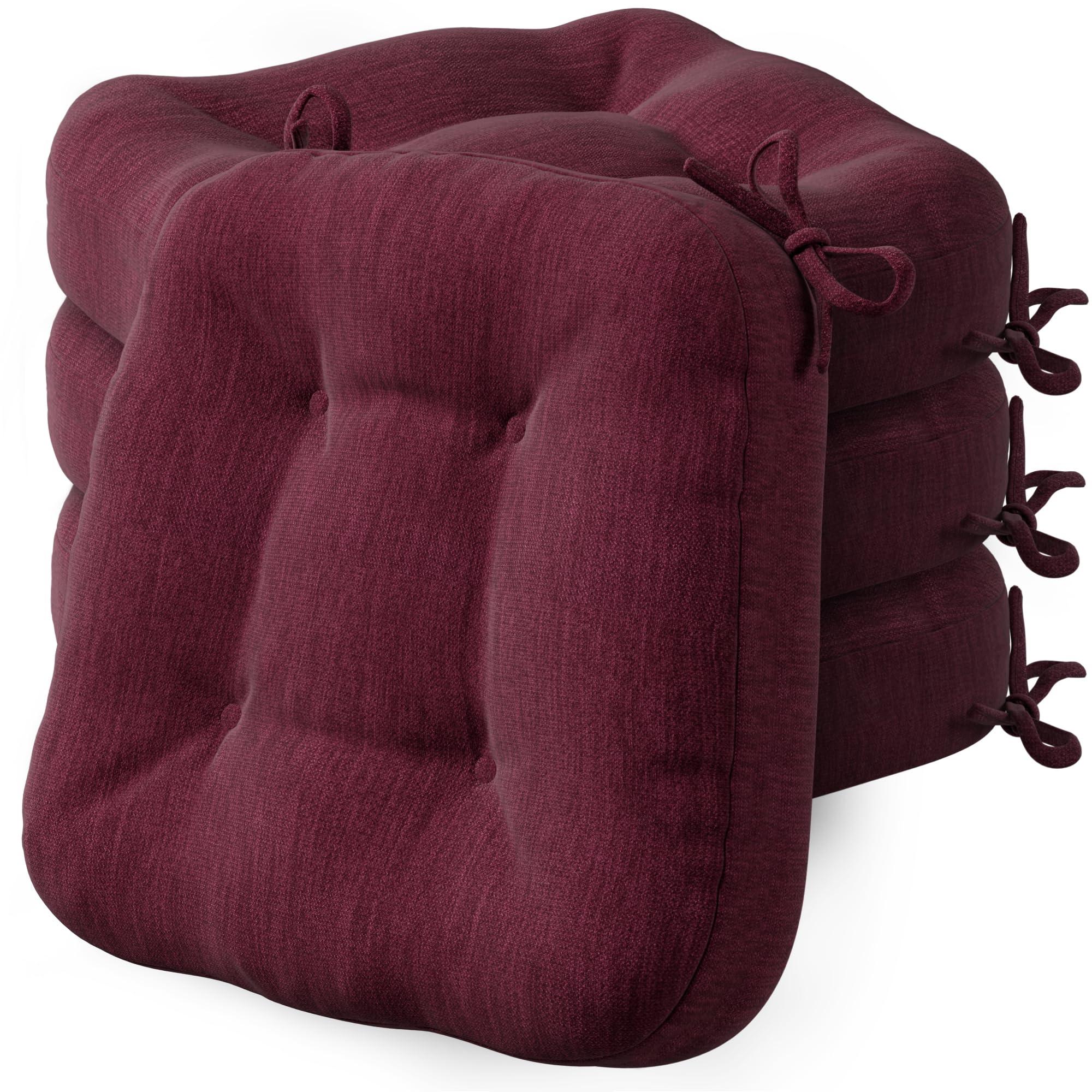 Codi Wine Dining Chair Cushions 4 Pack, D-Shape Seat Pads