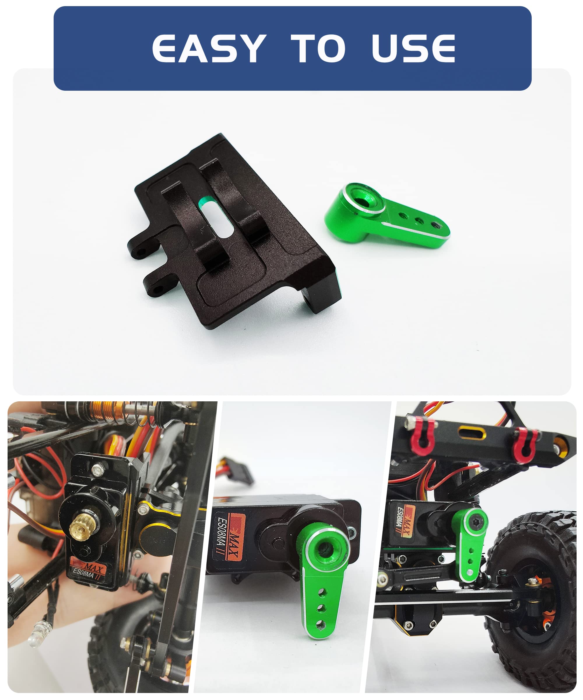 HOPLEX ES08MA II RC Servo Mount Bracket & Mini Servo Arm - Red Upgrade Parts For Axial SCX24 Car & Crawler - View #10