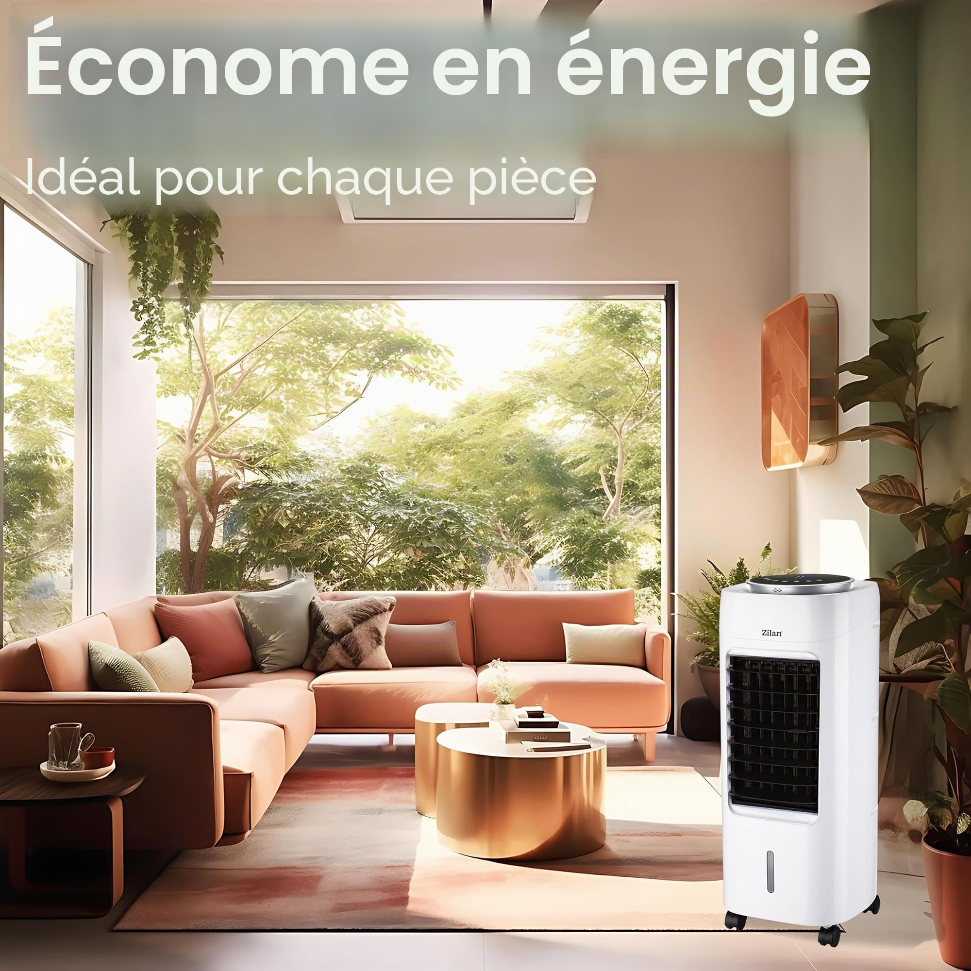 Ventilateur sur pied 3 en 1 avec refroidissement à eau Très silencieux – Climatiseur mobile sans tuyau Refroidisseur d'air avec télécommande – Purificateur d'air 12 h