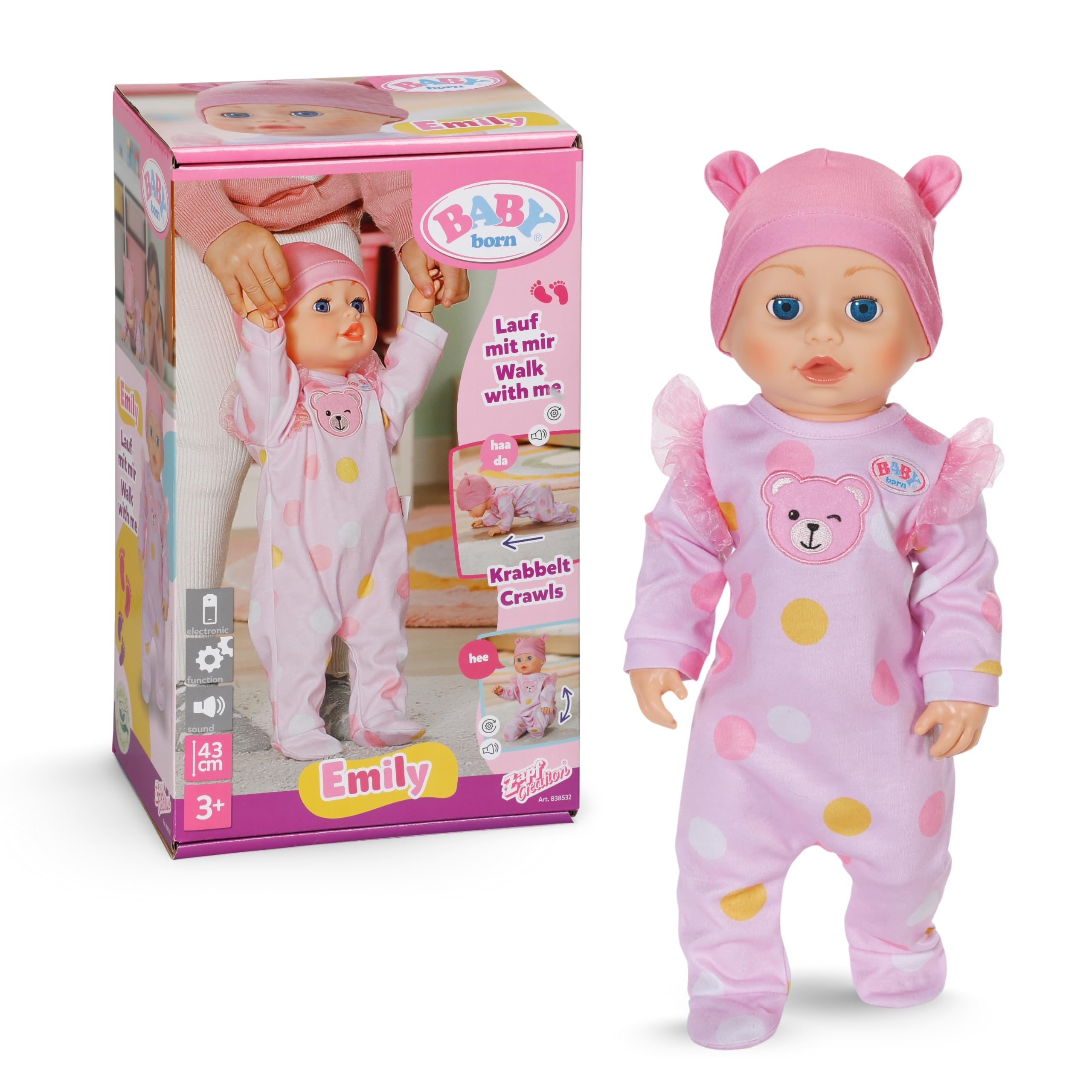 Baby Born Emily First Steps Doll 43Cm