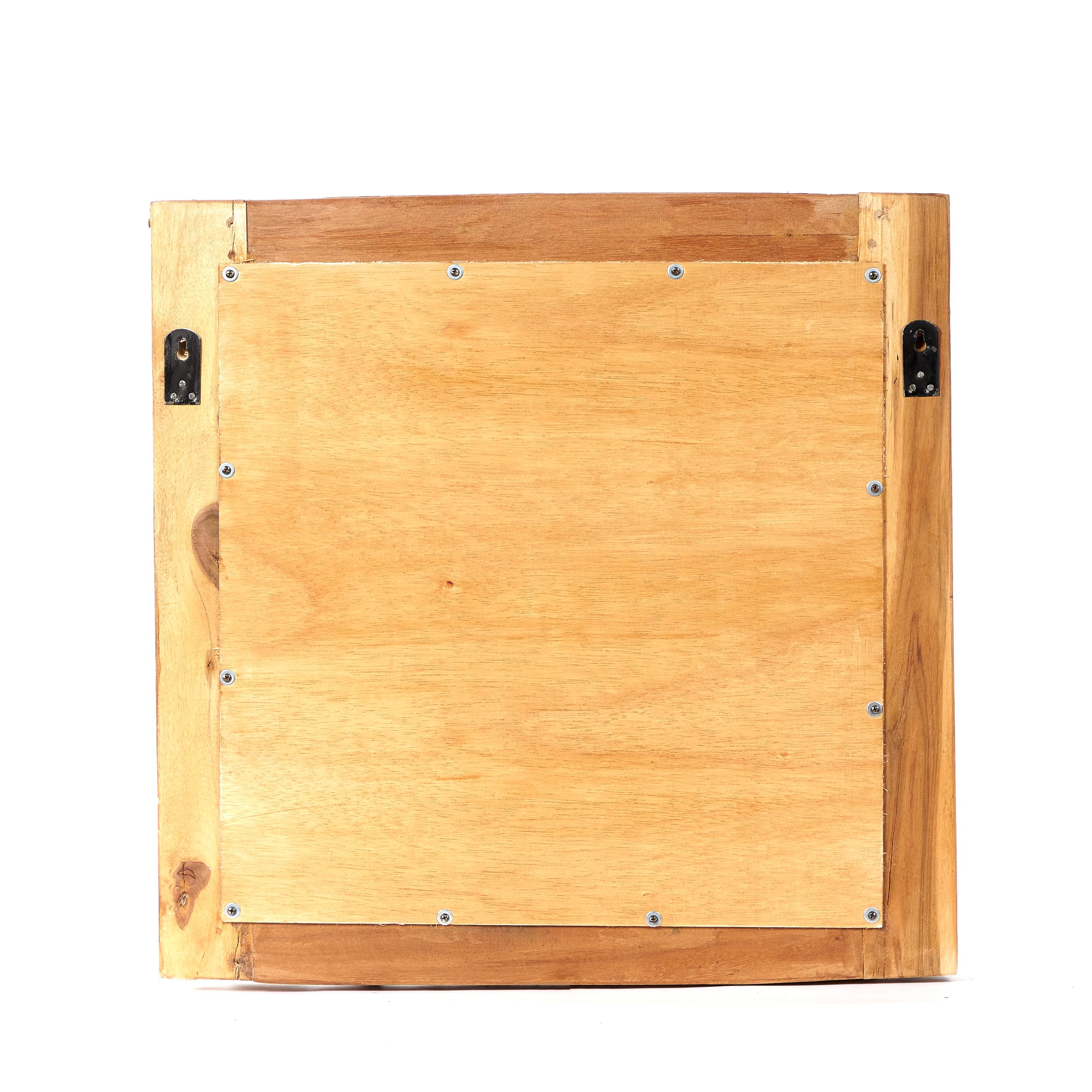 Specchio da parete patchwork | 60 x 60 cm, legno massello, naturale, specchio quadrato per corridoio, specchio in legno, specchio da bagno, specchio per camera da letto