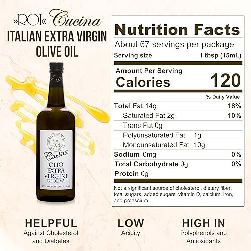 Miniatura 2 de ROI Aceite de oliva italiano extra virgen liguriano prensado en frío - Aceite de oliva Cucina importado de Italia aceite de oliva alto en