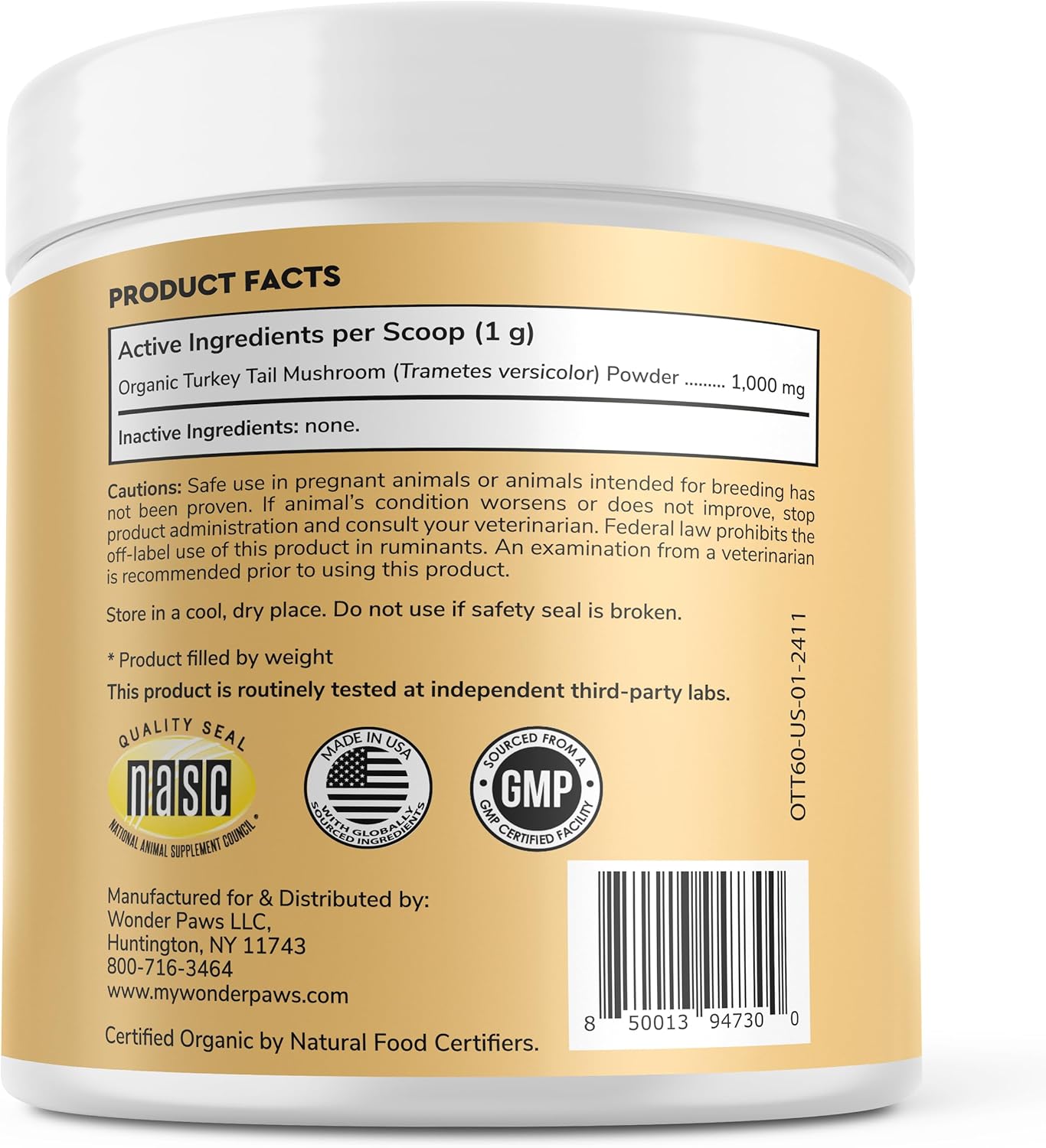 Wonder Paws Organic Turkey Tail Mushroom for Dogs – Powerful Turkey Tail for Dogs Mushroom Powder for Immunity, Respiratory, Digestion & Cellular Health–with Beta Glucans & Polysaccharides- 2.12 oz - Image 7