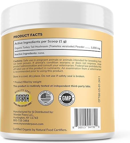 Miniatura 7 de Wonder Paws Hongo orgánico de cola de pavo para perros, potente cola de pavo para perros, polvo de hongos para inmunidad, respiratorio, digestión y