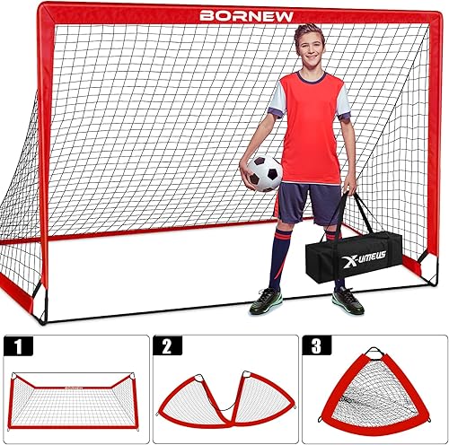Miniatura 4 de Kids Soccer Goal for Backyard Set - 2 Set of 6X4 4X3 ft Toddler Soccer Nets Training Equipment, Soccer Ball, Pop Up Portable Soccer Set for Kids