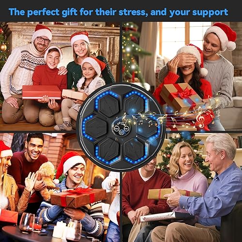 Miniatura 8 de SoftGym Máquina de boxeo de música, entrenador interactivo de boxeo con guantes de boxeo, blanco de boxeo electrónico de gran tamaño montado en la