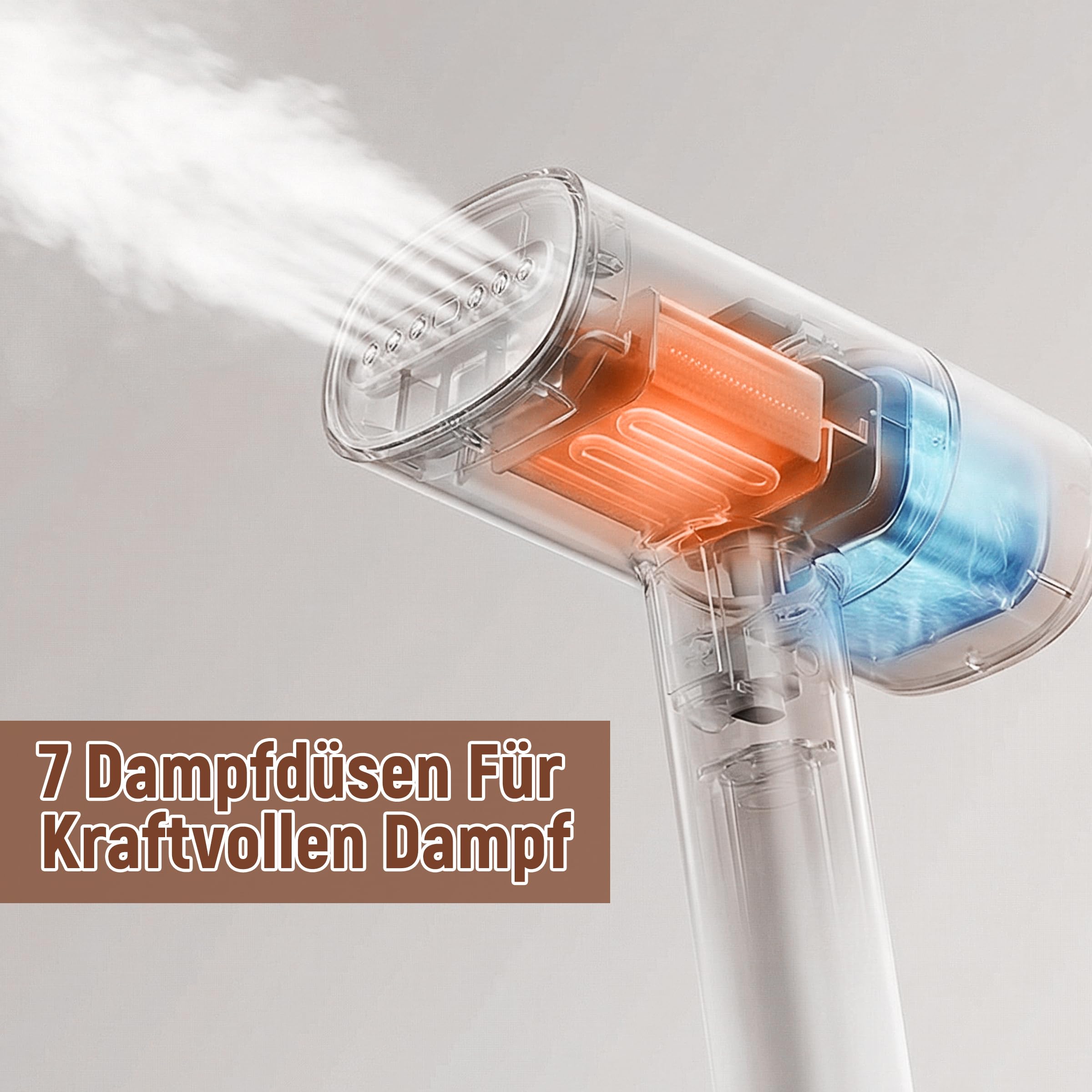 SIMPLUS Dampfglätter 1200W, Faltbarer Reise-Steamer, 170ml Abnehmbarer Wassertank, Konstante Dampfleistung ca. 20 g/min, Edelstahl Bügelsohle, Für Kleidung Zuhause & Unterwegs