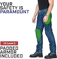 Vista 6 de WICKED STOCK Pantalones de motociclismo para hombre con protección CE LEVEL2 - Azul oscuro