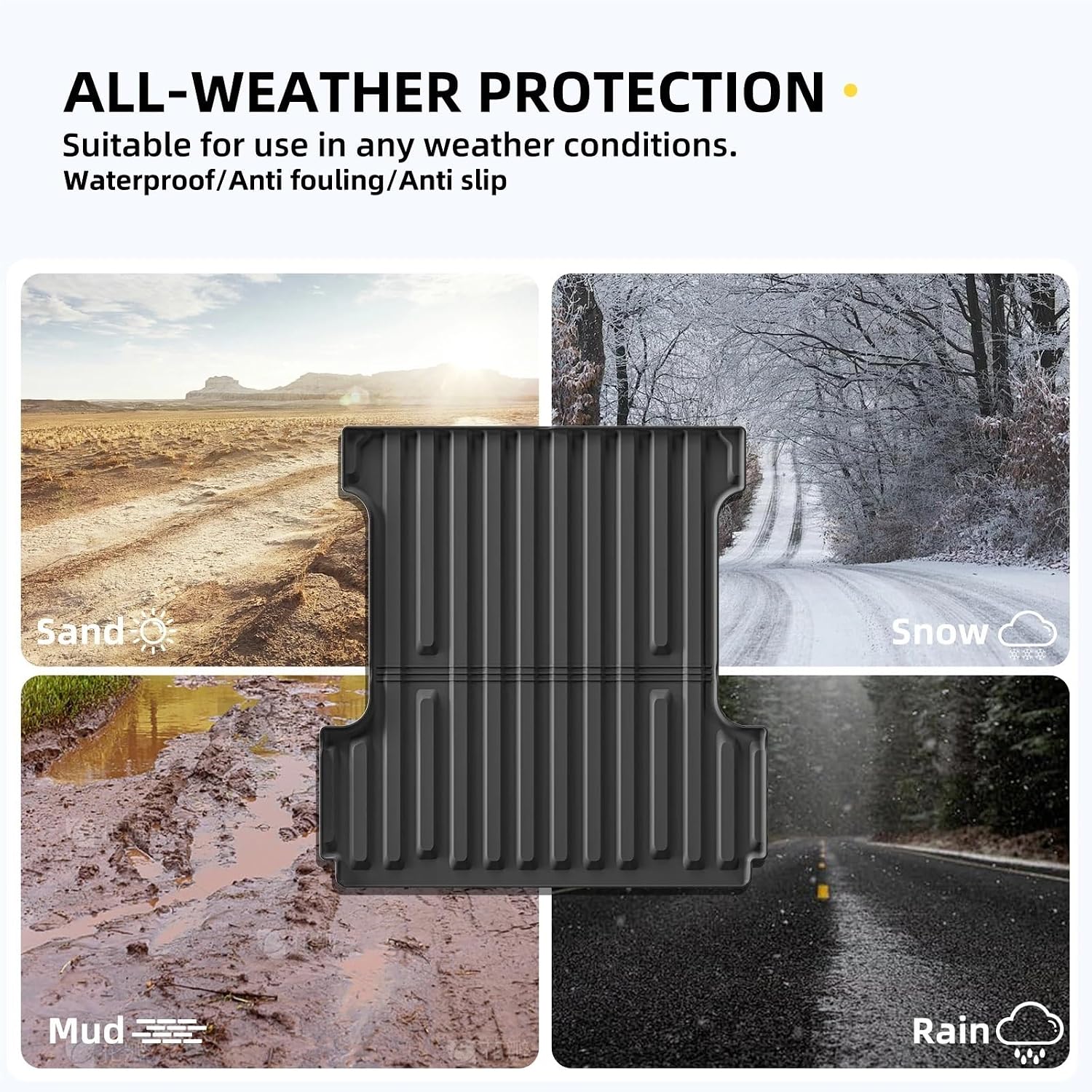 for 2015-2024 Ford F150/F-150 5. FT Truck Bed Liner All Season Protection Car Mat
