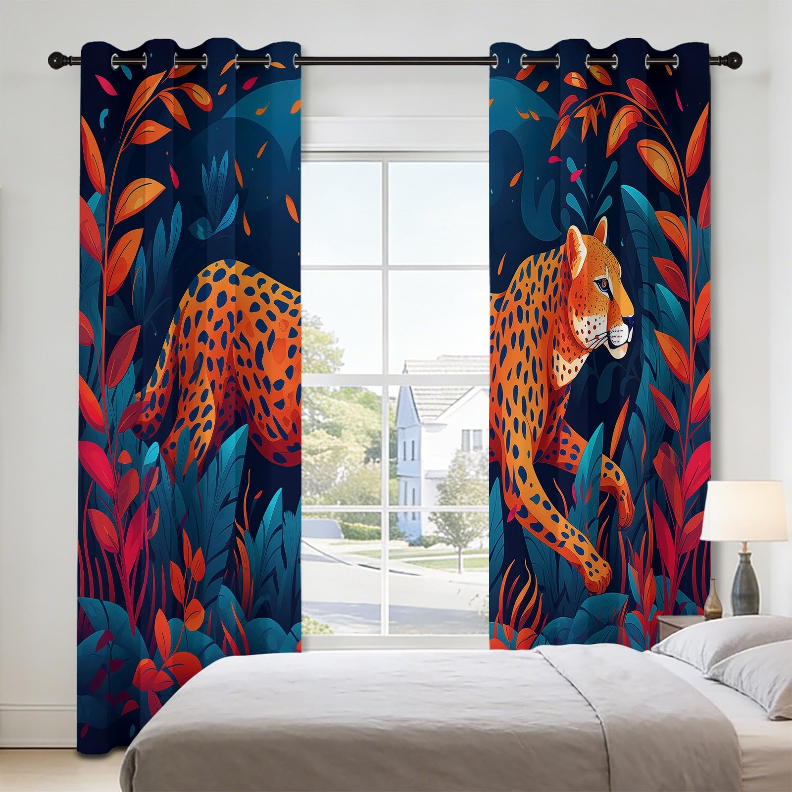 Cortinas opacas, azules, 116 x 183 cm, 2 paneles