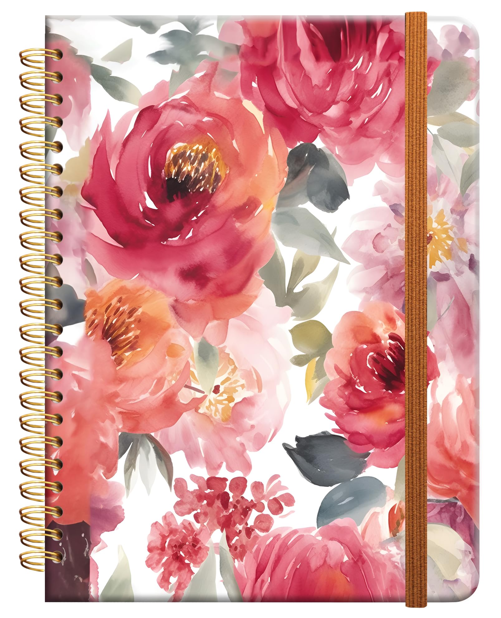 Ruled Spiral Writing Notebook,A5 Hardcover Lined College Journal for Women Lady Girl,Strong Twin-Wire Binding with Premium Paper,8.4" X 6",Perfect for