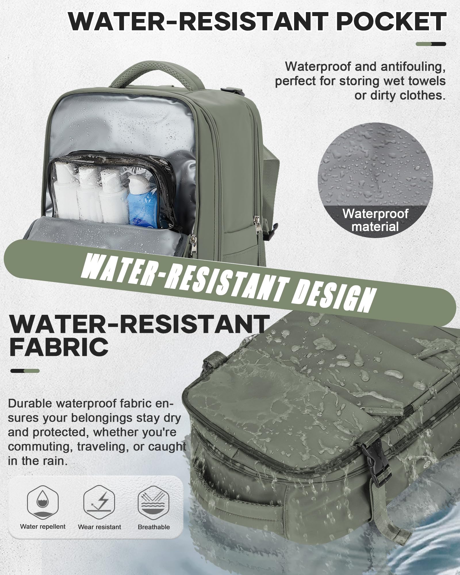 HPLQQ Sac à dos sous vide de voyage 40x30x20 avec pompe pour Ryanair,Cabine Avion Bagage cabine à main avec compression pour homme et femme,Sac airbag avec pompe,H03-Vert