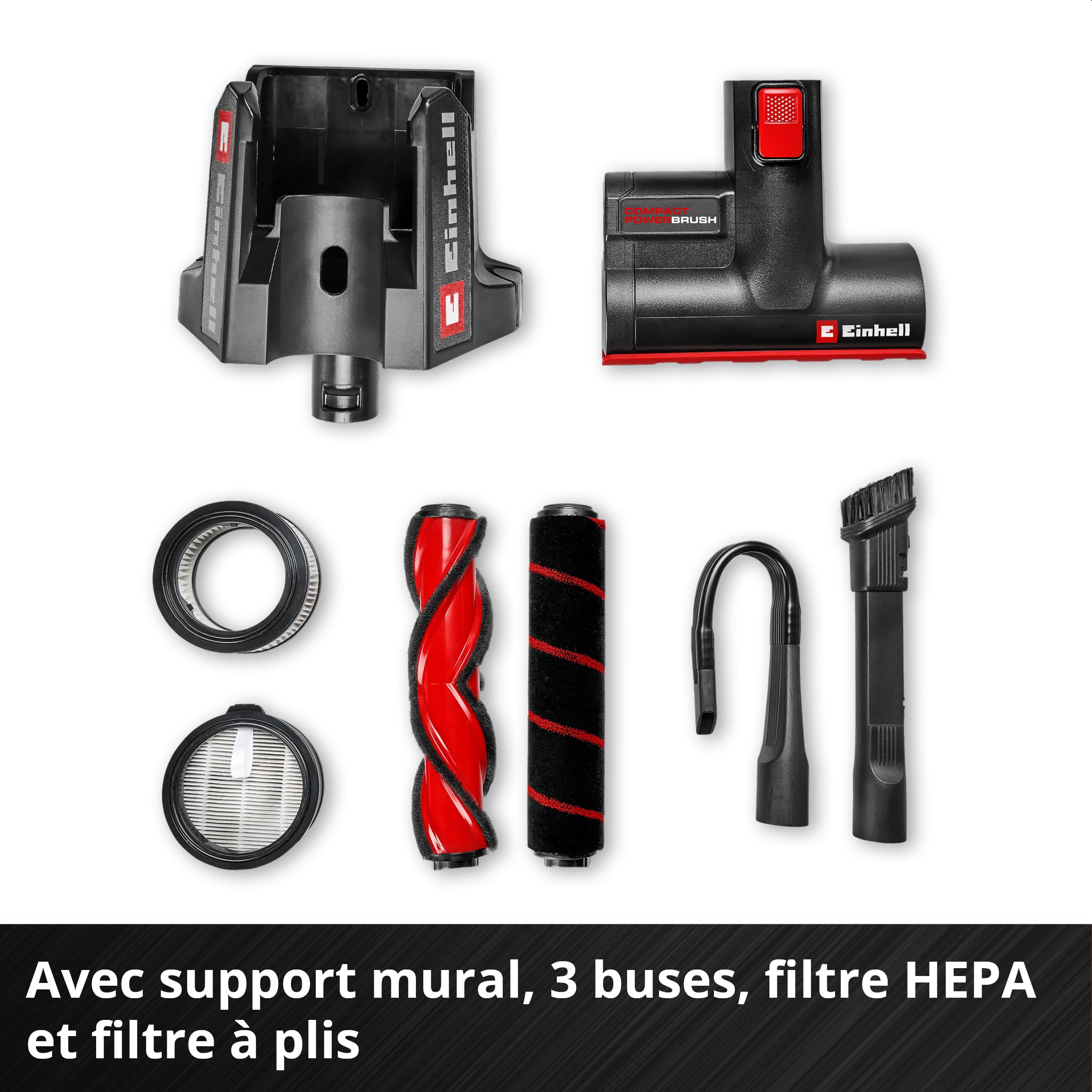 Einhell TE-SV 18/270 Li BL-Solo Aspirateur-balai sans fil 18 V 270 mbar sans charbon sans sac 3 modes de puissance système de filtration triple