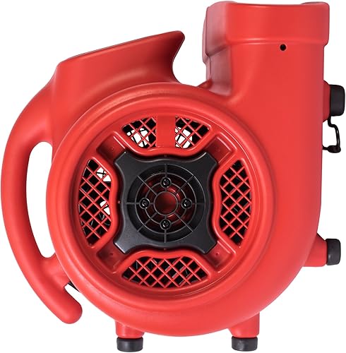 Miniatura 110 de XPOWER P-630HC Pro 1/2 HP 2800 CFM Movimiento de aire centrífugo, secadora de alfombras, ventilador de piso, soplador, mango telescópico y ruedas