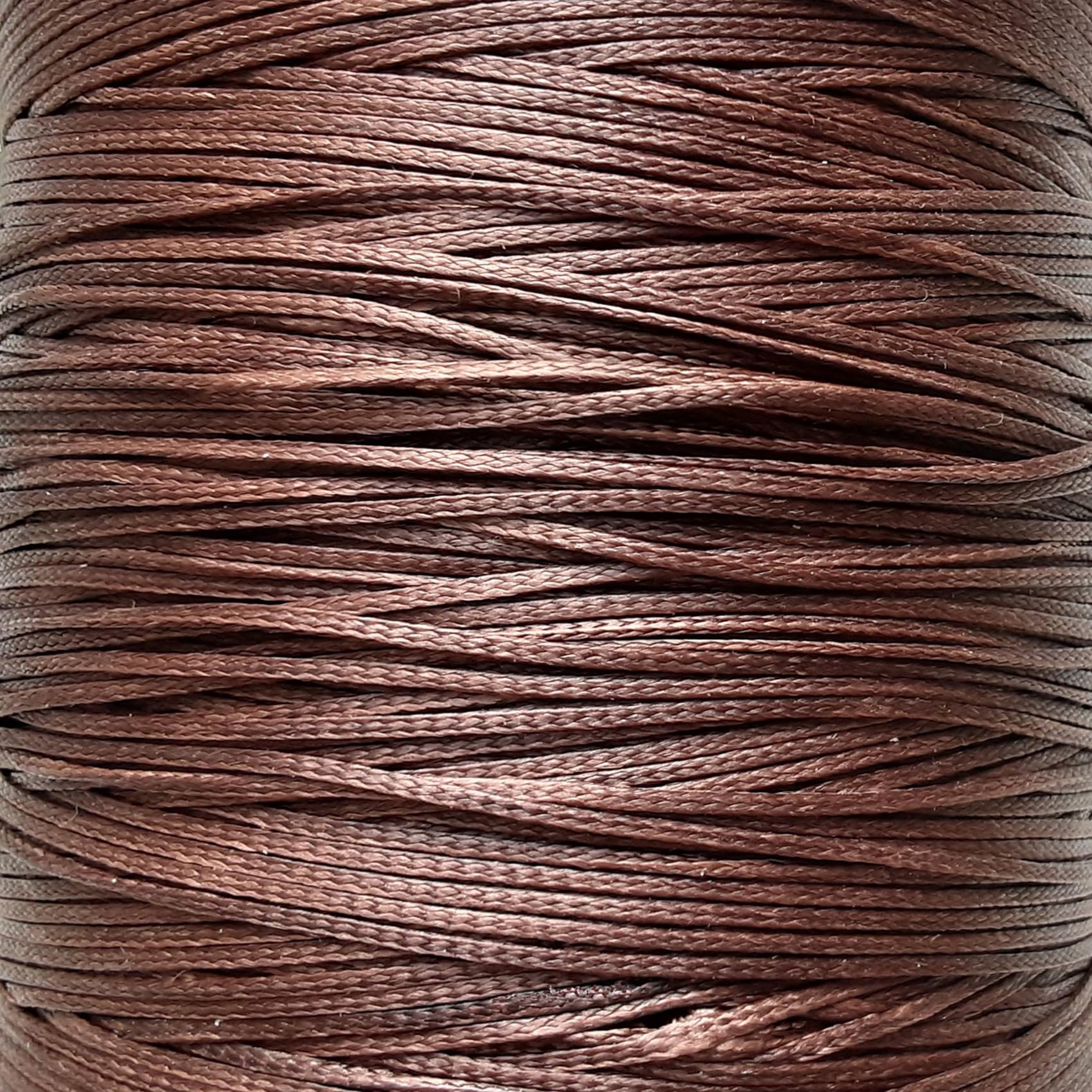Mart-Mon Black, Brown, Grey 20 Meters Waxed Nylon Cord, 2Mm Wide Super Strong Flat Jewellery Thread, Bracelet, Necklaces, Crafts, Shamballa, Macrame String (2Mm Brown - 20M)