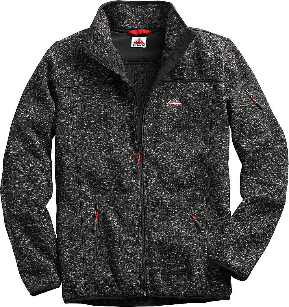 STUBAI Strickfleece-Jacke für Herren, Strickjacke mit Fleece Innenseite, Stehkragen & Reißverschluss, Outdoorjacke in Mehreren Farben, Gr. M - 3XL