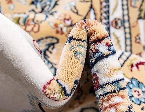 Miniatura 9 de Rugs.com Rabia Collection - Alfombra baja de 5 x 8 pies, color crema, perfecta para dormitorios, comedores, salas de estar