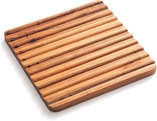 Ironwood Gourmet Sedona Acacia Wood Trivets, Set of 2 - Sustainable Hot Pads for Tables & Counters