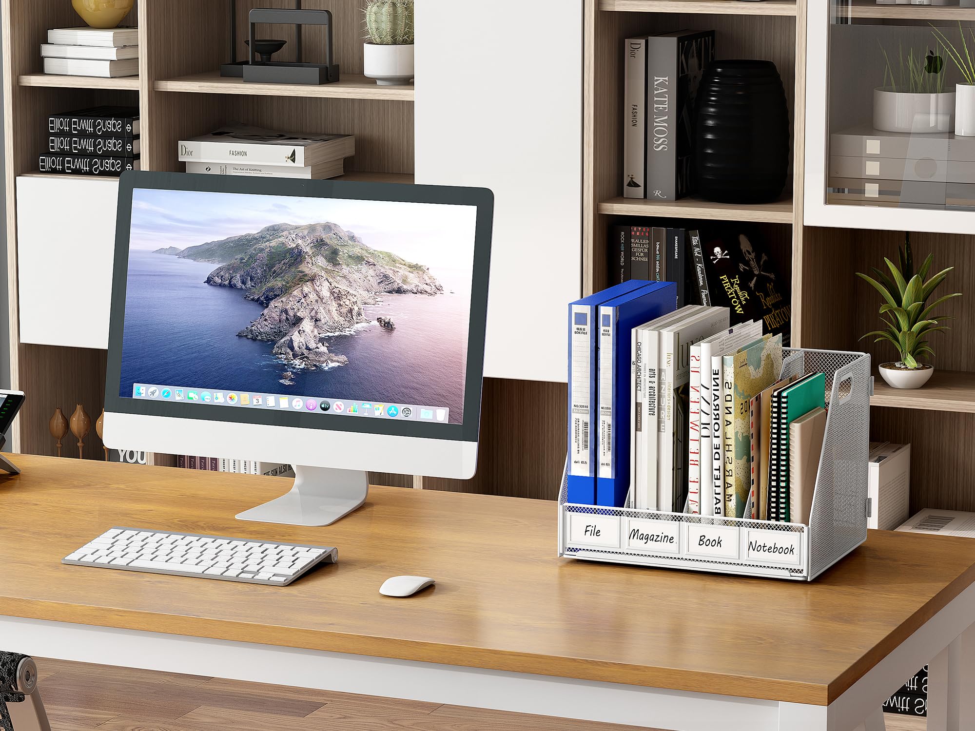 EasyPAG Organizador de escritorio metal A4 4 compartimentos blanco