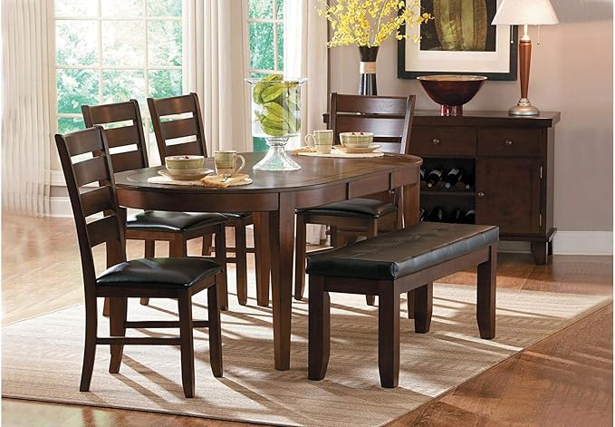 Amazon.com - Homelegance Ameillia 6 Piece Butterfly Leaf Oval Dining ...