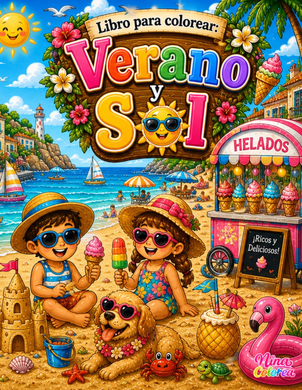 Libro para Colorear: Verano y Sol (Pinta y colorea con Nina)