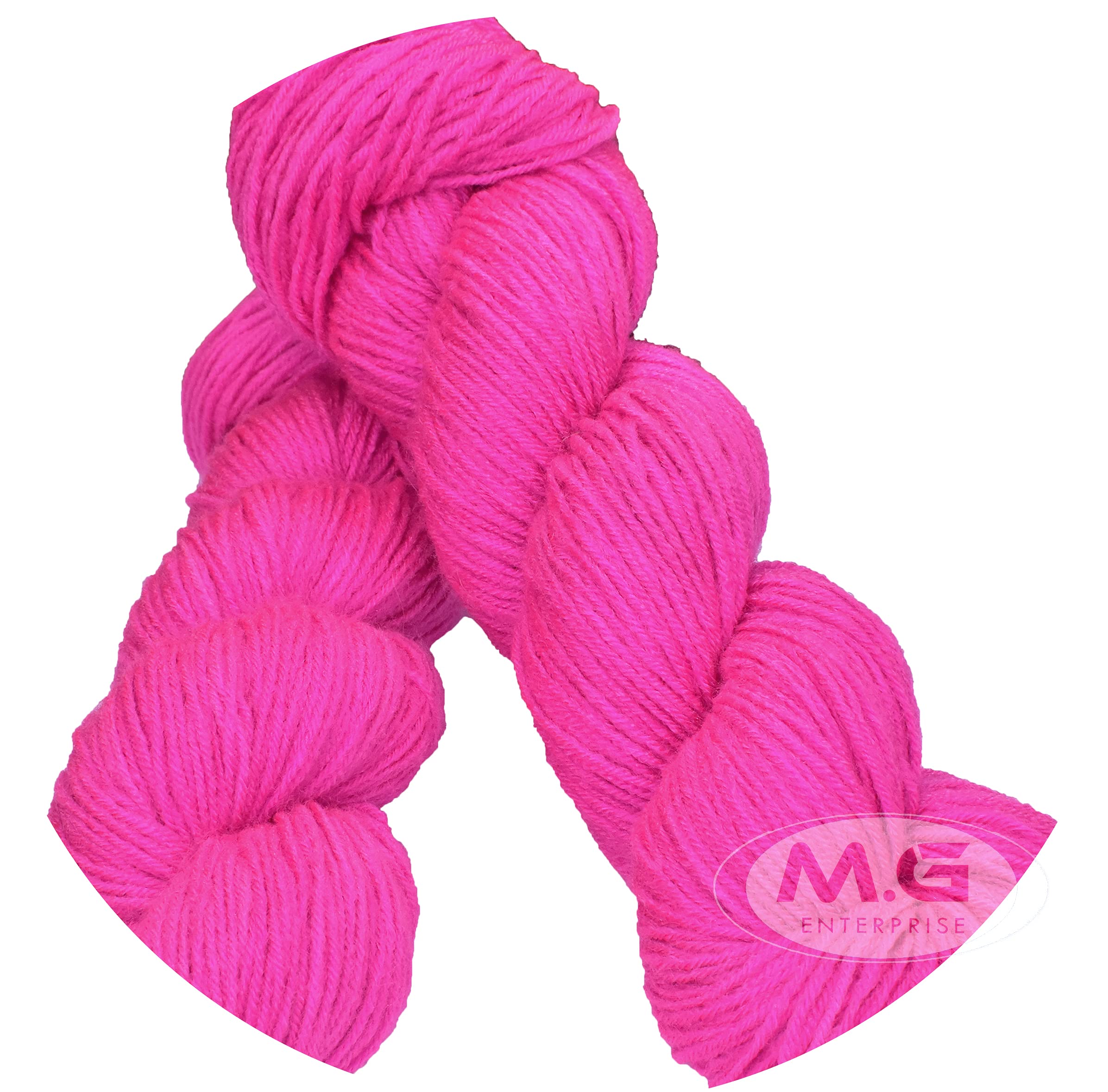 M.G ENTERPRISE Brilon Rose (200 gm) Wool Hank Hand Knitting Wool/Art Craft Soft Fingering Crochet Hook Yarn, Needle Knitting Yarn Thread Dyed BAC