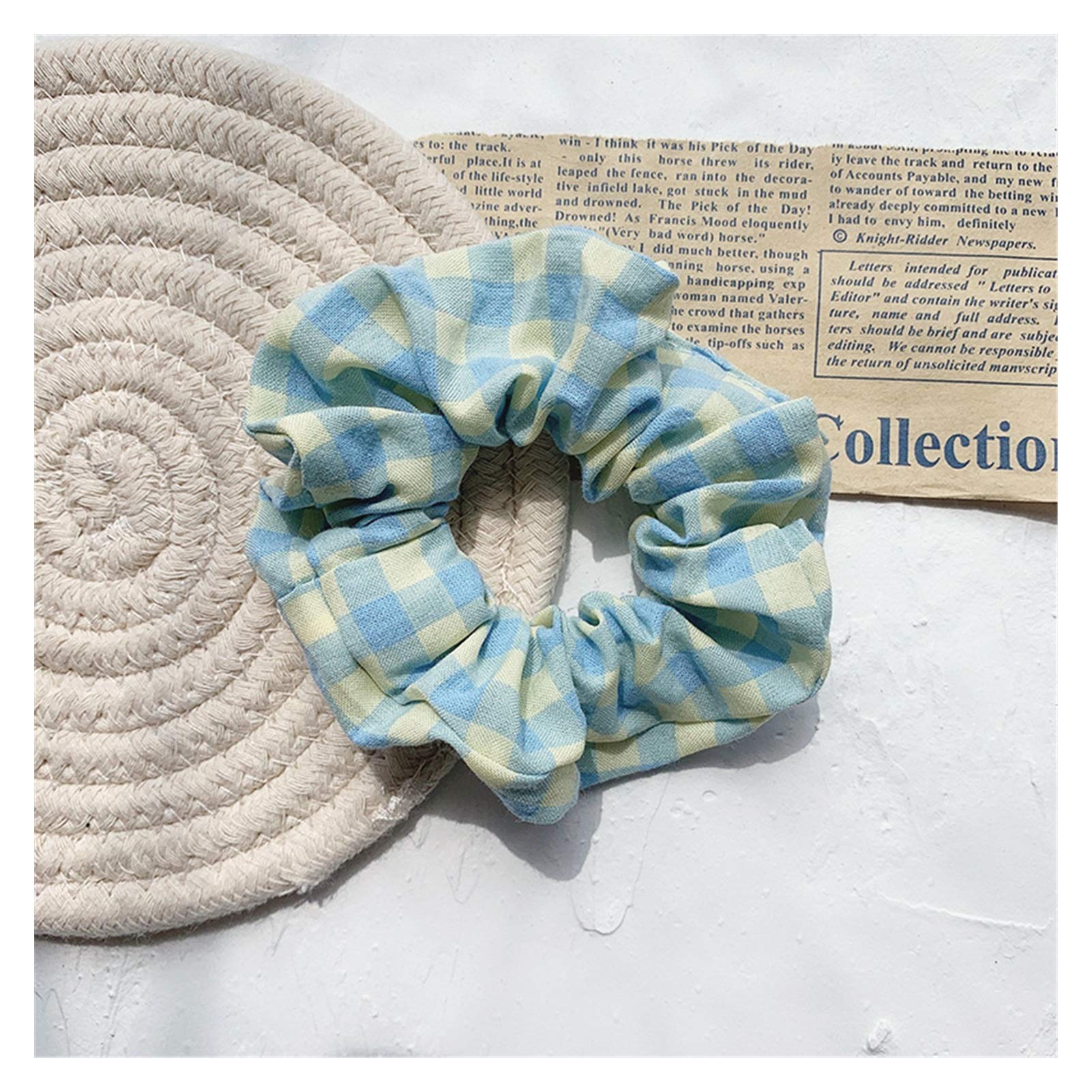 Elastyczna lina Hairband Floral Scrunchies Gumki do włosów Elastyczna opaska w jednolitym kolorze Kobiety Dziewczęta Nakrycia głowy Kucyk Holder Akcesoria do włosów (kolor: czerwony) (czerwony)