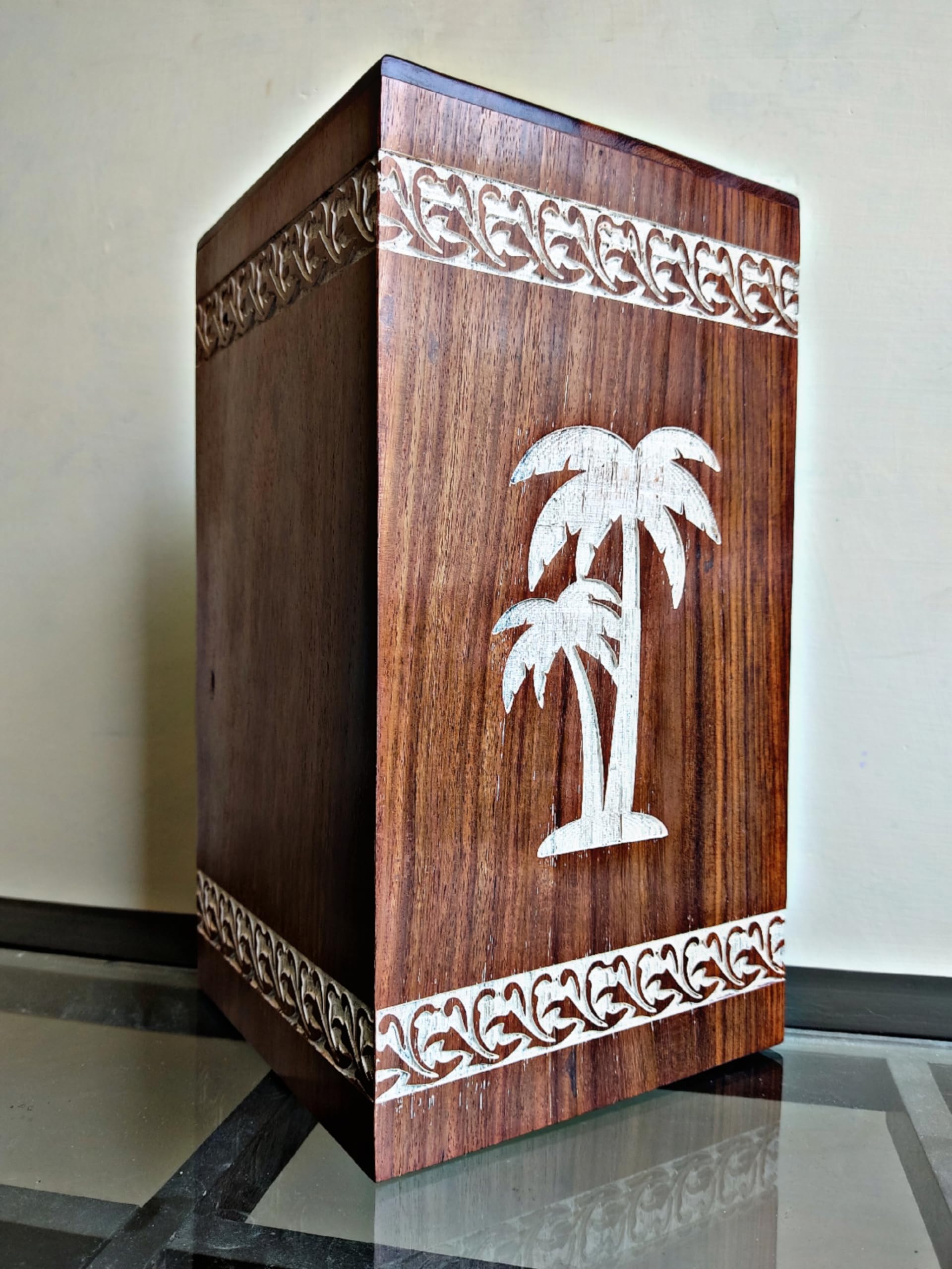 Urnes funéraires decoratives grand format paysage de palmiers pour cendres adultes