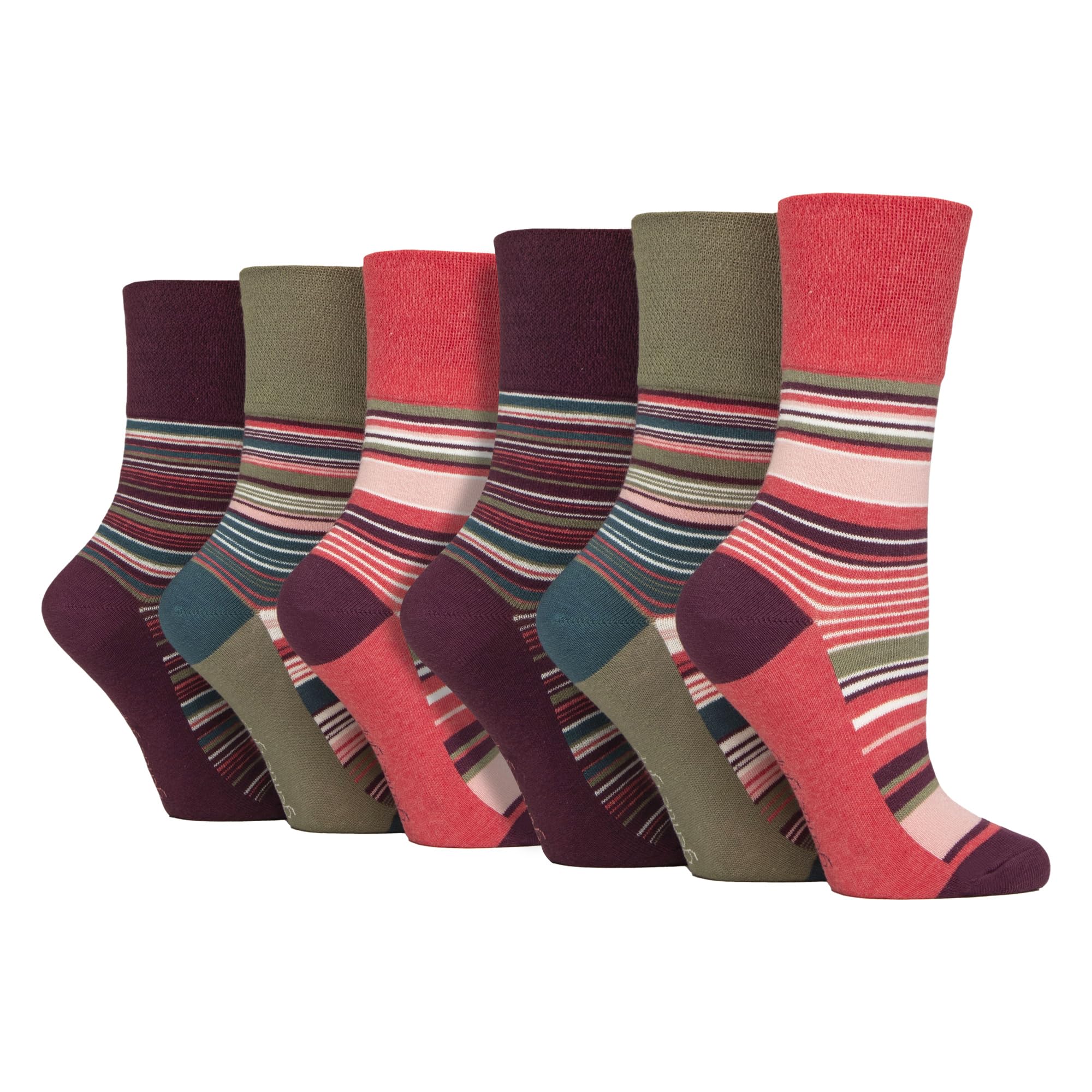 Sock Shop Gentle Grip Women's Solrh268 6 Pairs Sockshop Cotton Socks | Gentle Grip | 4-8 Uk (Uk, Numeric, 4, 8, Regular, Regular, )