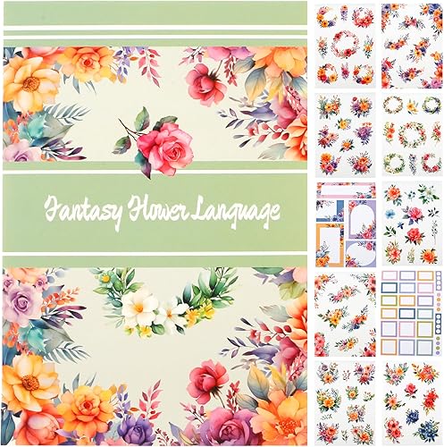 Libro de calcomanías precortadas para adultos, juego de folletos de calcomanías estéticas, materiales duales, 20 hojas de collage A5 para