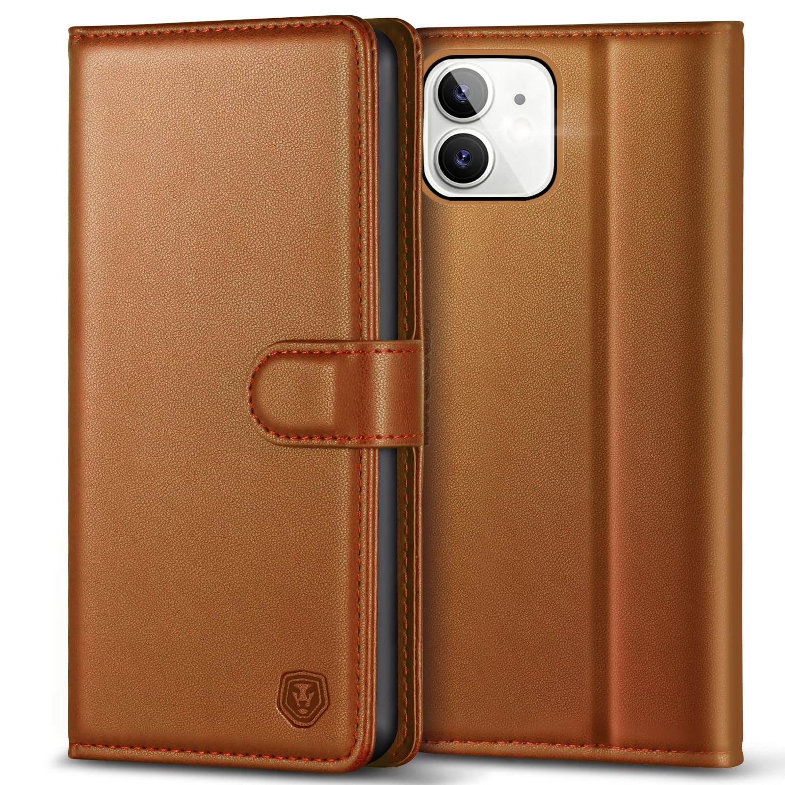 Kuafcase Compatible for iPhone 12/12 Pro Case with 4 Card Slots Magnetic Closure Kickstand Shockproof Protective Phone Case Compatible for iPhone 12/12 Pro
