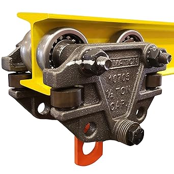Heavy Duty 1,000 Pounds Capacity Beam Trolley with Side Guide Rollers