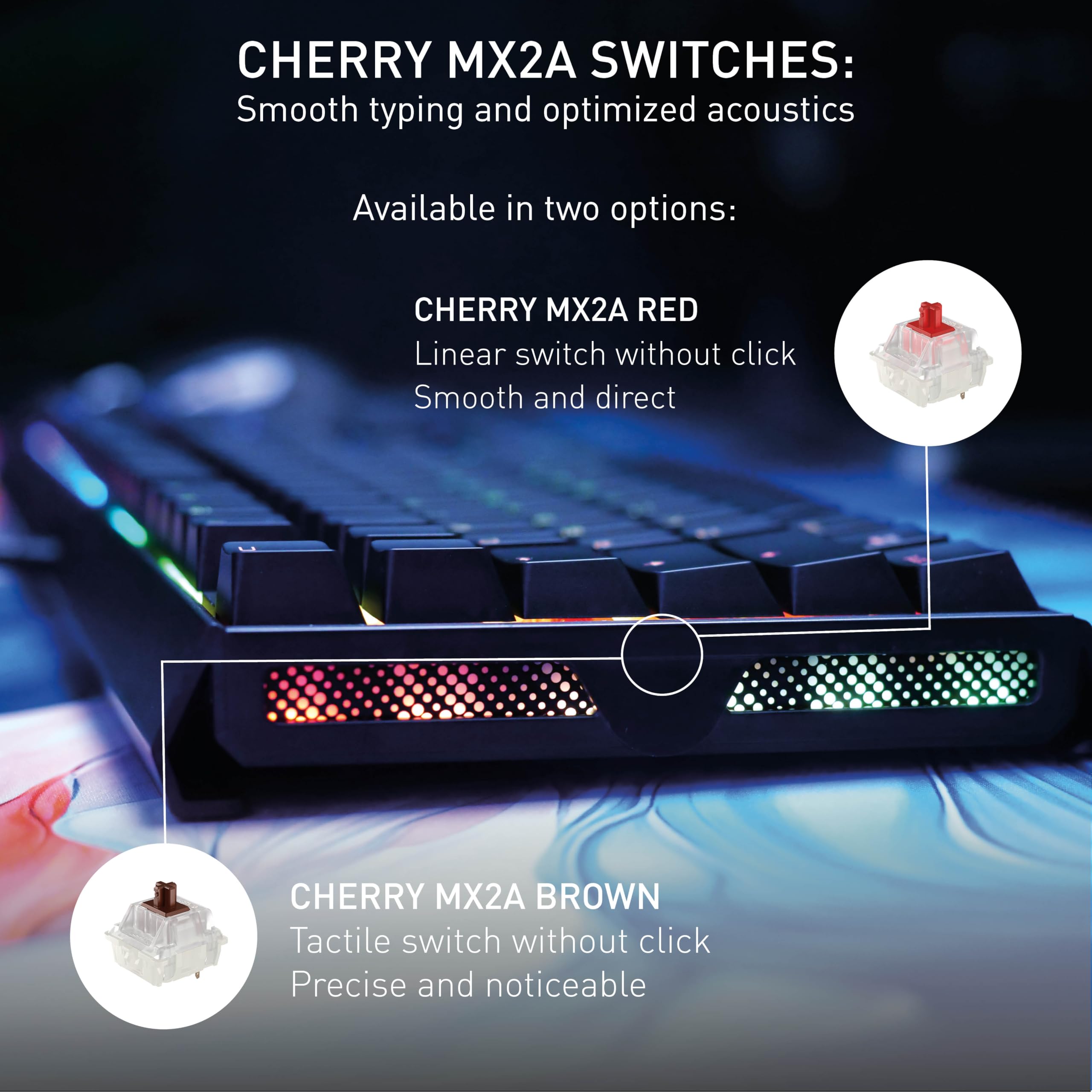 MX 3.1, Mechaniczna Klawiatura dla Graczy, Układ Francuski (AZERTY), Podświetlenie RGB, Aluminiowa Obudowa, USB-A, Przełączniki MX2A RED, Czarny