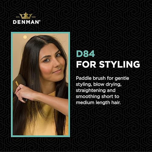 Miniatura 4 de Denman Mini cepillo de pelo con cojín de paleta para secar con soplado, desenredar y viajar sobre la marcha, estilo cómodo, alisado y alisado, para