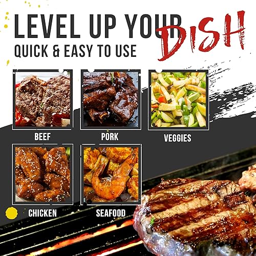 Miniatura 5 de Lane's Steak Me Home Grill Set de regalo de condimentos  Juego de carne, hamburguesa y carne de res  Pechuga, Espresso ancho, Q-Nami y Scorpion Rub