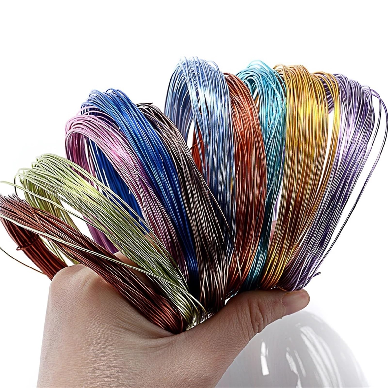 Filo di Alluminio per l'artigianato, 10 Metri/Rotolo 0,6 mm- 1,2 mm Filo di Alluminio colorato Processo di Tessitura Fai da Te(16,0.6mm)