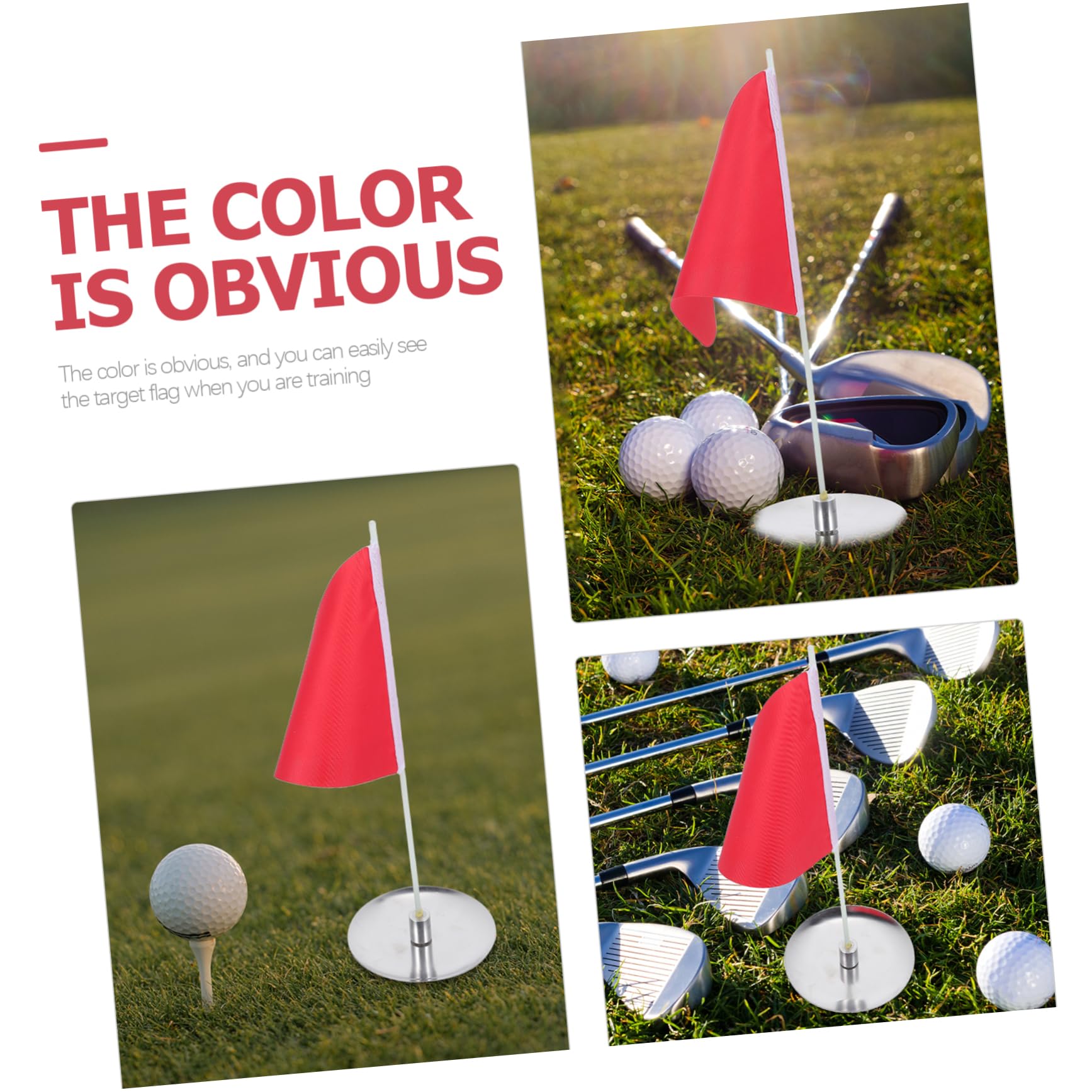 KESYOO 1 Set Golf Flag with Hole Cup Portable Training Flagstick for Backyard Practice Lightweight Compact Golfing Accessory for Skill Improvement Golf Enthusiasts