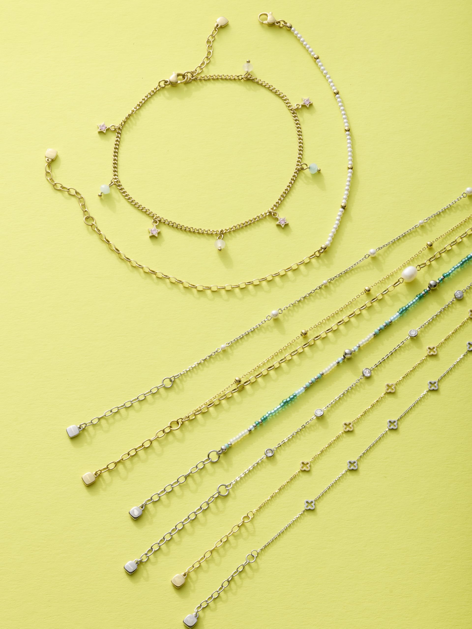 JEWELS BY LEONARDO Fußkette Ciao Cleo • Fuss-Kettchen aus goldfarbenem Edelstahl • zwei feine Kettenstränge und einer schlichten Süßwasserperle • 24-28 cm Länge • Geschenk für Damen • 024988