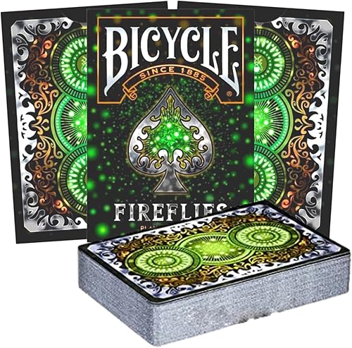 Cartas de juego de luciérnagas índice estándar de tamaño de póquer vibrante baraja de cartas para casino noches de juegos familiares y más paquete