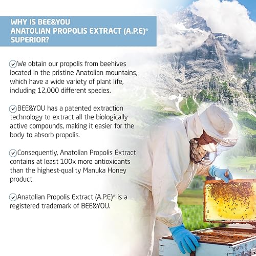 Miniatura 3 de Bee and You, miel cruda, mezcla de extracto de propóleo, suplemento de apoyo inmunológico, antioxidante, estimulante de energía sostenible para