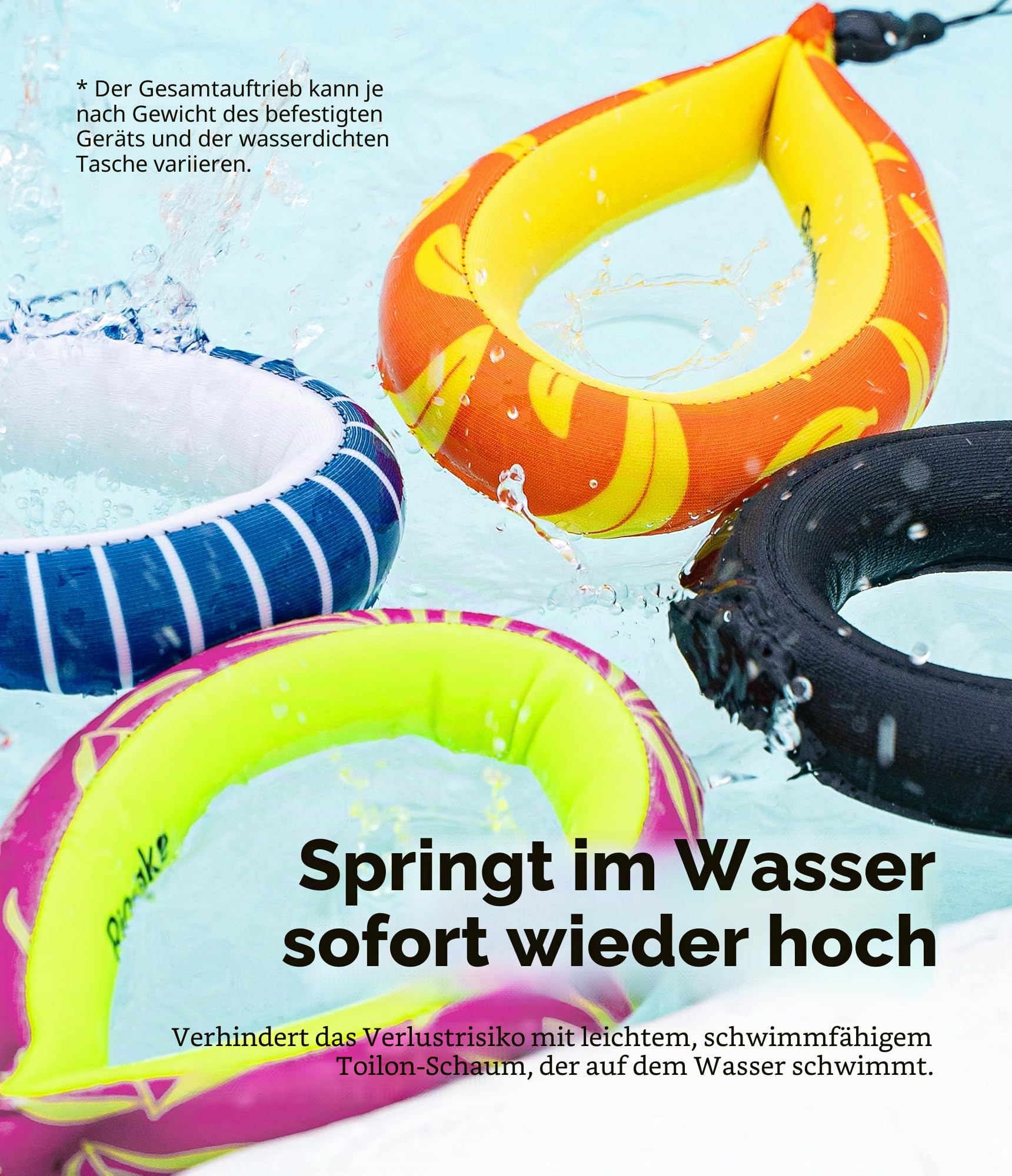 Ringke Floating Wrist Strap [2 Stück], Wasserfestes Schwimm-Accessoire für Kamera, Smartphone, Handy, und mehr
